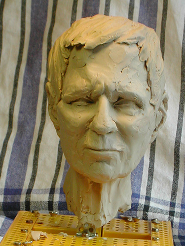 mjt, portrait in clay