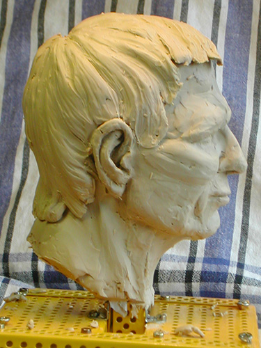 mjt, portrait in clay